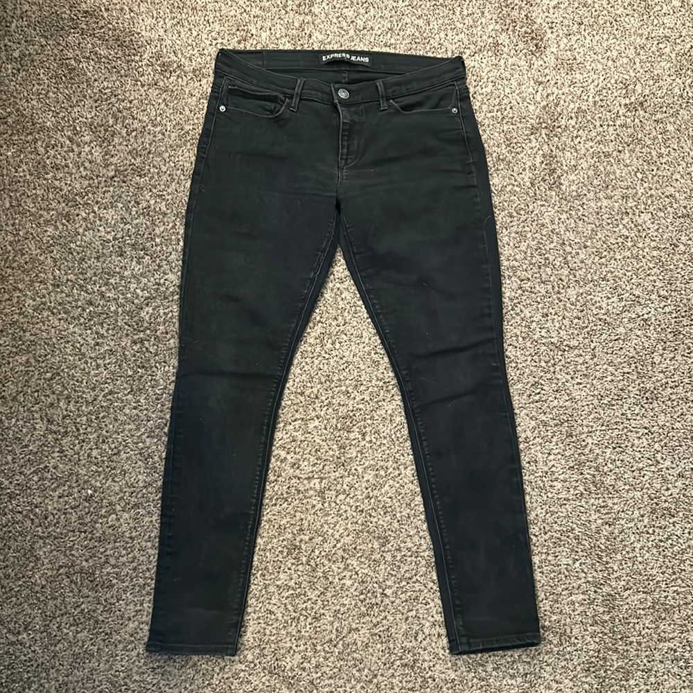 Express Black Mid-rise Skinny Jeans